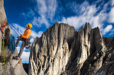 Rock climber on the edge.
