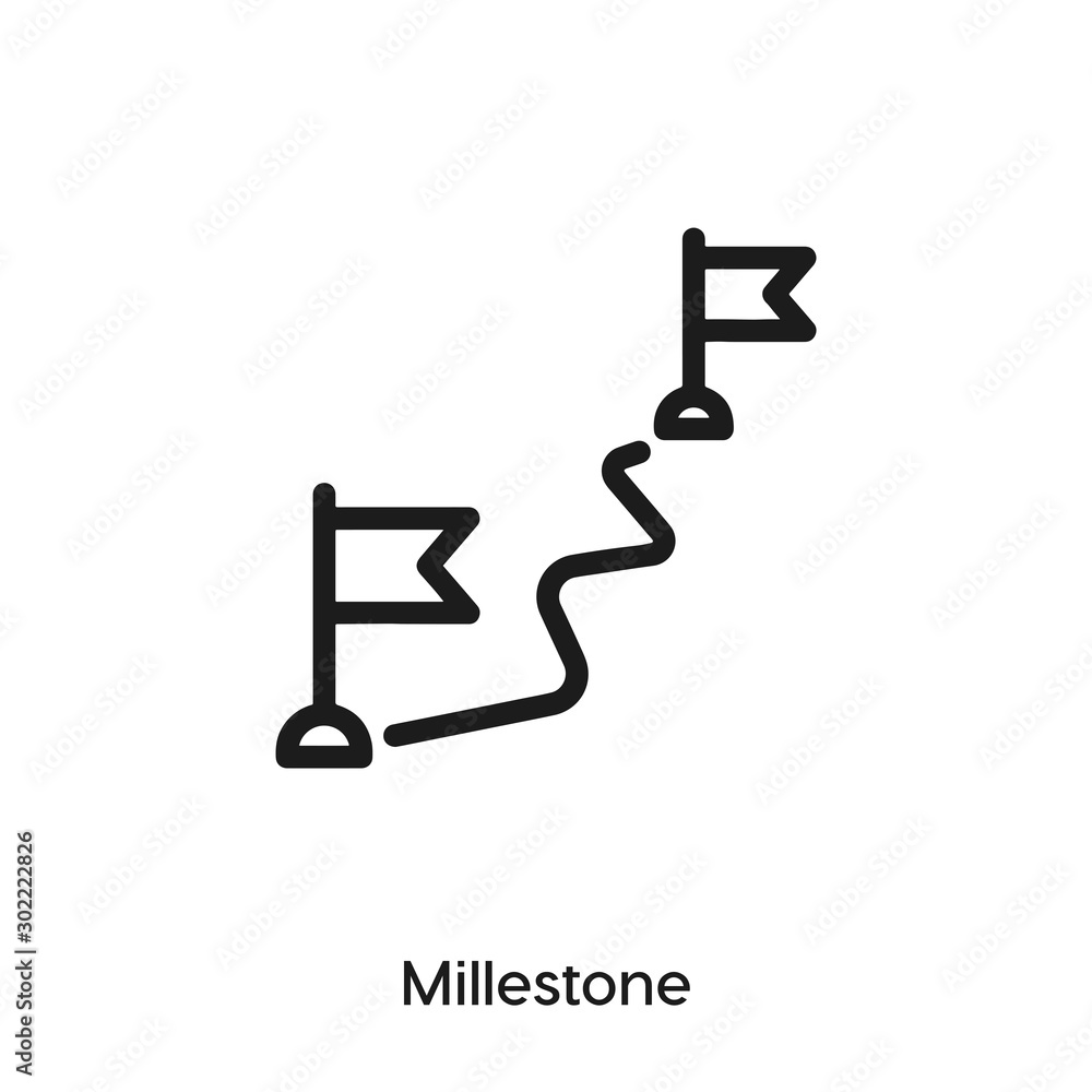 Poster milestone icon. milestone vector symbol. linear style sign for mobile concept and web design. milest