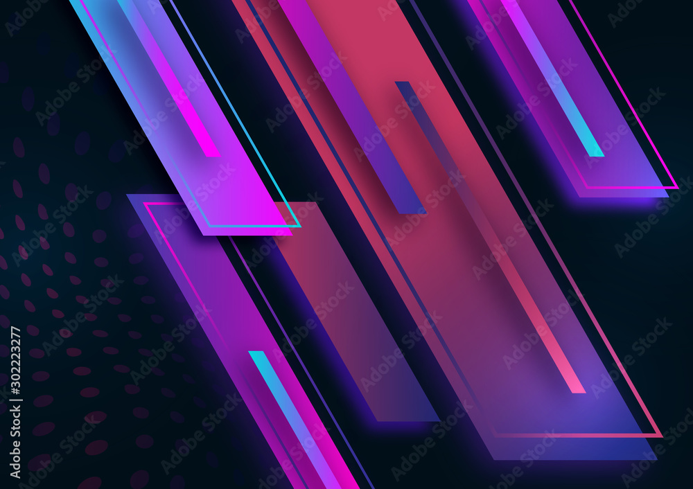 Poster modern abstract geometric background with gradient stripes and dots. bright business template.