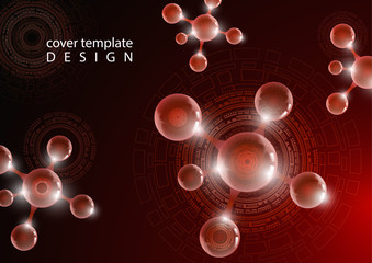 Fototapeta premium Abstract design of molecules. The concept of scientific technology. Futuristic background for medicine, science, technology, chemistry, physics.