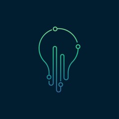 Creative bulb symbol logo design vector template