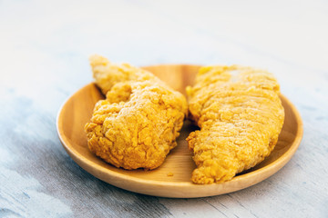 fried chicken wings on table