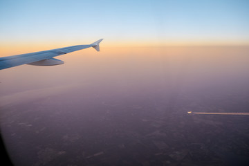 Sonnenuntergang aus dem Flugzeug