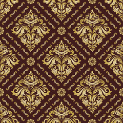 Orient classic pattern. Seamless abstract background with golden vintage elements. Orient background. Ornament for wallpaper and packaging