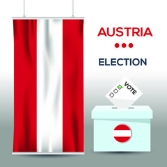 Austria election background vector work ,Flat design, Vector illustration.