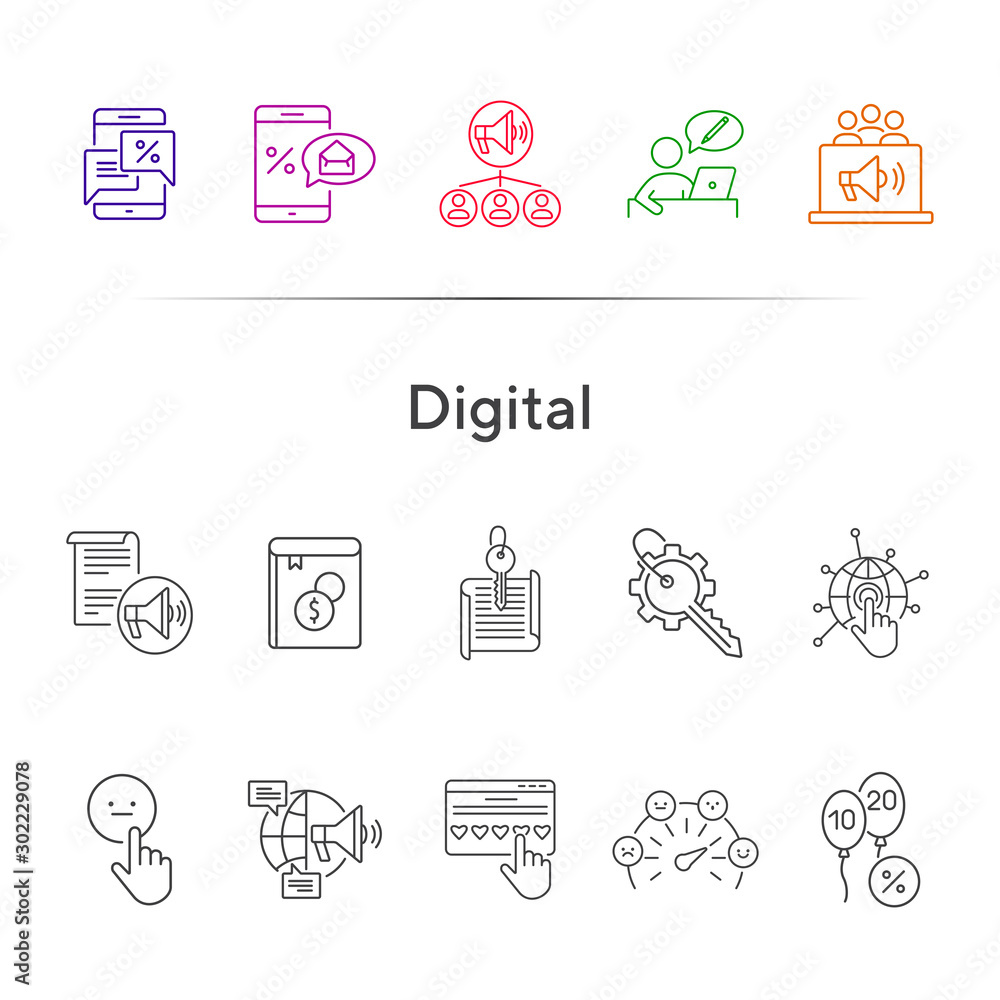 Canvas Prints Digital line icons