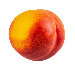 Peach isolated on white background with clipping path