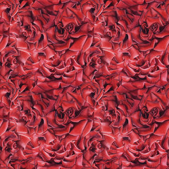 Hand drawn watercolor seamless pattern with red roses.