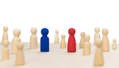 systemic board, family therapy, concept, psychotherapy wooden figures, people, team, family Constellation, posing  © Sonja
