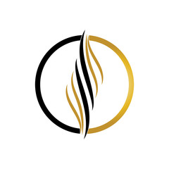 hair wave logo vector icon template - Vector