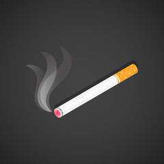 isometric burning usual cigarette illustration.