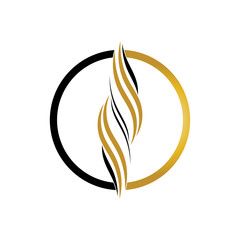 hair wave logo vector icon template - Vector