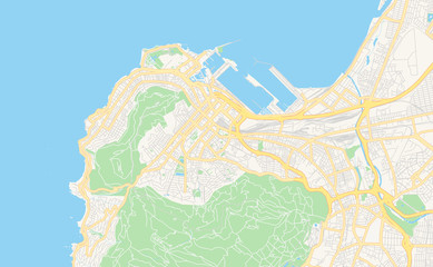 Fototapeta premium Mapa ulic do wydrukowania w Kapsztadzie, RPA