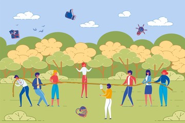 Business People in Teamwork Training Outdoors.