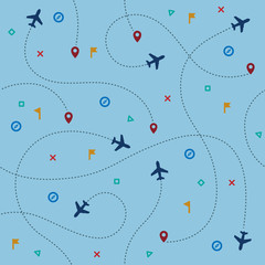 plane travel seamless pattern