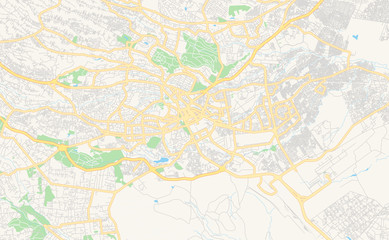 Fototapeta na wymiar Printable street map of Nairobi, Kenya