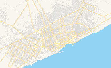 Printable street map of Mogadishu, Somalia