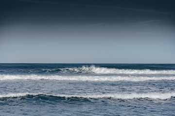 Atlantic ocean waves at Portugal coast next to Peniche city.