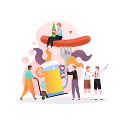 Oktoberfest celebration vector concept for web banner, website page