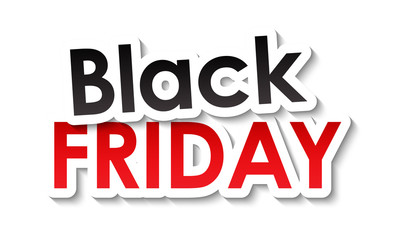 BLACK FRIDAY black and red vector typography banner