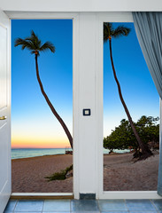 door open palm beach the Caribbean sea Dominican Republic