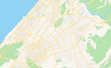 Fototapeta na wymiar Printable street map of Rabat, Morocco