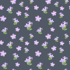 Obraz premium Seamless pattern of watercolor geranium flowers. Perfect for web design, cosmetics design, package, textile, wedding invitation, logo