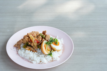 Asian curry with rice food.