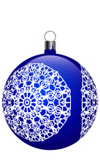 Christmas vector blue decoration with snowflake