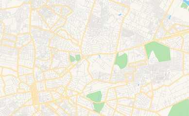 Printable street map of Lusaka, Zambia