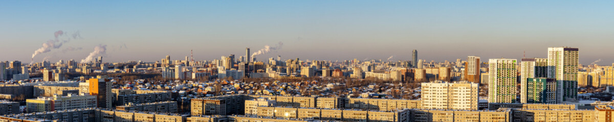 Dawn clouds over the metropolis of early winter sunset 5