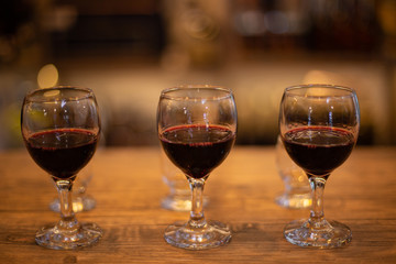 glasses of wine on table