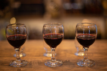 glasses of wine on table