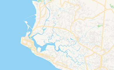 Printable street map of Monrovia, Liberia