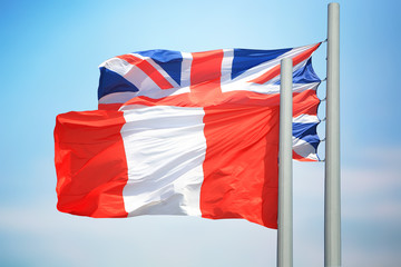 Flags of Peru and Great Britain