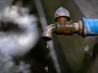 The faucet is damaged.