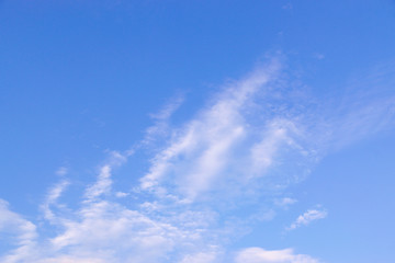 Blue sky with soft white cloudy atmosphere is clear and clean.
