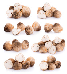 Straw mushrooms isolated on white background