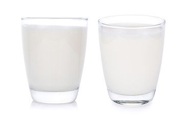 Glass of milk isolated on white background