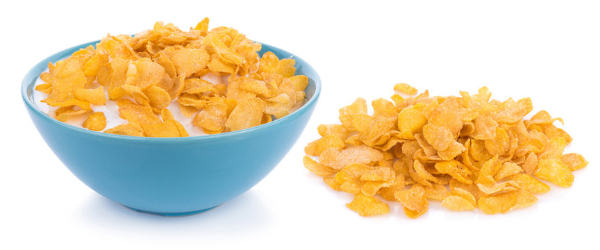 Corn flakes isolated on white background