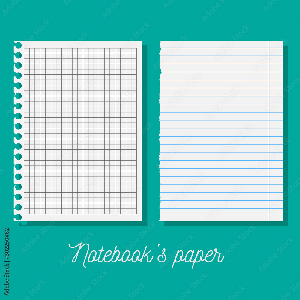 Poster set of sheets, pages of school notebooks. paper for notes and reminders. school notebook and diary i