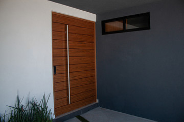 Facade of modern house with dark colors