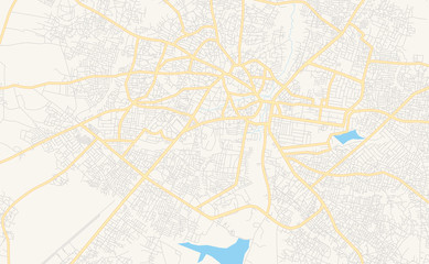 Printable street map of Ilorin, Nigeria
