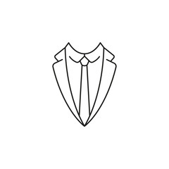 Men's suit. Vector icon in line style