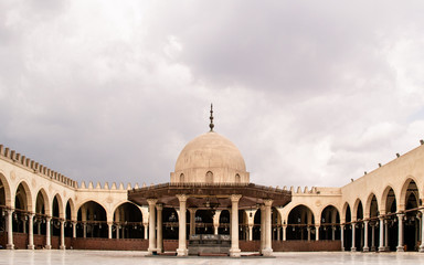 Interior view of Amr bin As Mosque, Cairo, Egypt after rain