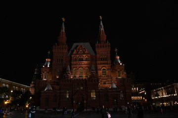 night view of moscow kremlin