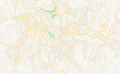 Fototapeta na wymiar Printable street map of Kigali, Rwanda