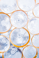 Elegant Champagne glasses with 18 carat gold studio shot, concept for celebration and holoiday.