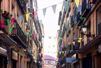 Fototapeta na wymiar Colorful Madrid street