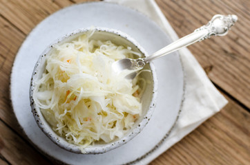 Homemade sauerkraut village fermented cabbage